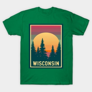 Wisconsin Tourism Sunset Graphic T-Shirt